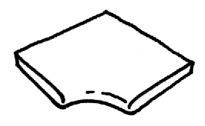Dlažba Ardoise - bílá - rohová dlaždice R150 Int. - 1ks